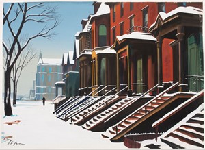 Richard H. Jansen: East Side Street in Winter Notecard | Milwaukee Art Museum Store