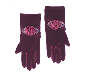 Burgundy Gloves with Flower | Milwaukee Art Museum Store