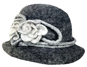 Charcoal Grey Hat with Flower | Milwaukee Art Museum Store