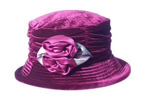 Swirl Rose Velvet Crusher Hat - Burgandy | Milwaukee Art Museum Store