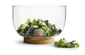 Salad Bowl with Oak Base