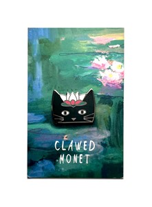 Clawed Monet Cat Artist Pin