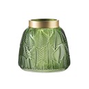 Green Fern Leaf Glass Vase