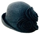 Felt Hat with Charcoal Roses