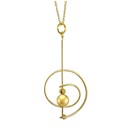 Gold Line and Circles Beaded Necklace