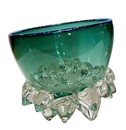 Steel Green Thorn Vessel - Handblown Art Glass
