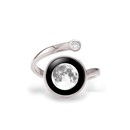 Rhodium Cosmic Moon Phase Ring - Web Only Exclusive