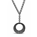 Black Wire Spiral Pendant Necklace