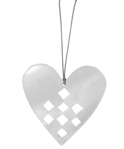 Silver Woven Heart Ornament| Milwaukee Art Museum Store
