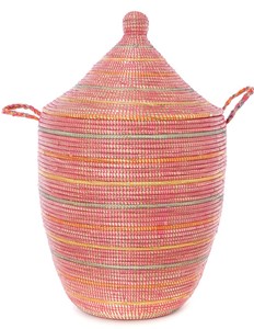 Pink Striped Laundry Hamper Basket  | Milwaukee Art Museum