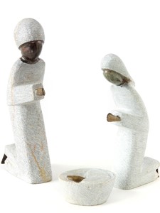 Zimbabwean Serpentine Stone Three Piece Nativity Scene  | Milwaukee Art Museum