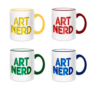 Art Nerd Mug with Colored Rim and Handle - Web Only Exclusive | Milwaukee Art Museum