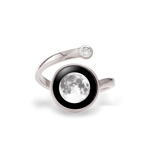 Rhodium Cosmic Moon Phase Ring - Web Only Exclusive | Milwaukee Art Museum