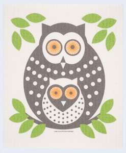 Green Owl Swedish Dish Towel | Milwaukee Art Museum
