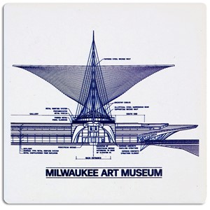 Milwaukee Art Museum Blueprint Coaster | Milwaukee Art Museum
