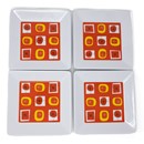 Atomic Orange Melamine Appetizer Plates - Set Of 4