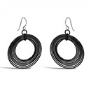 Black Wire Spiral Dangle Earring