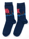 Blue Viking Ship Socks