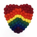 Felt Rainbow Heart Coasters